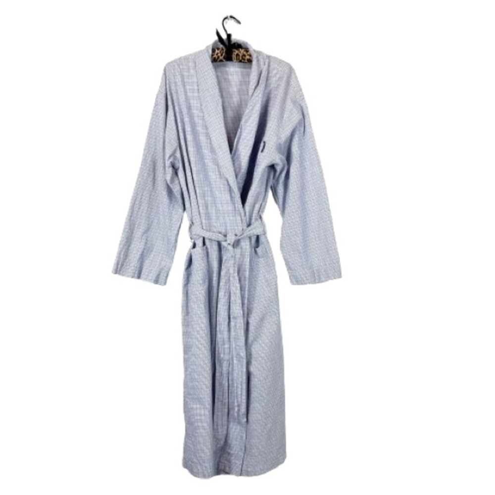 Vintage 90s Calvin Klein Mini Check Cotton Full Length Robe Unisex Size S/M